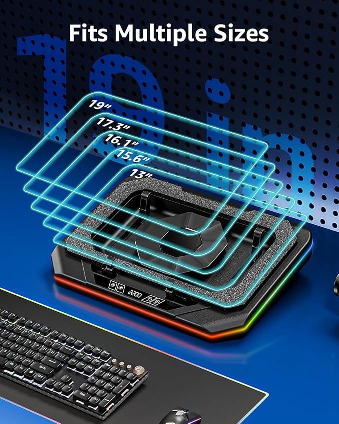 MOUNTUP RGB Laptop Cooling Pad for 13-19 Inch, Max 3500RPM Gaming Laptop Cooler - Image 7