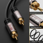 RCA Cable 100FT, 2RCA Male to 2RCA Male Stereo Audio Cable, 【Oxygen-Free Copper - Image 2