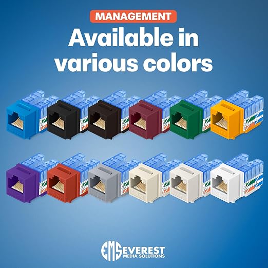 Everest 90° Angled RJ45 Cat5e Keystone Jacks 10-Pack in Green - Image 7