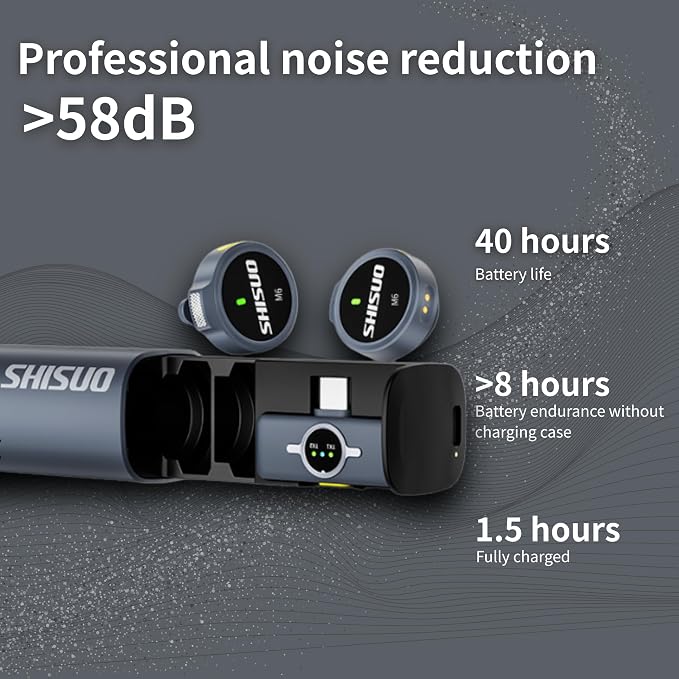 Wireless Lavalier Microphone for iPhone Android, Mini Clip-On Mic - Image 3