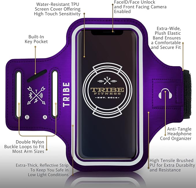 TRIBE Water Resistant Cell Phone Armband Case Running Holder - Image 3