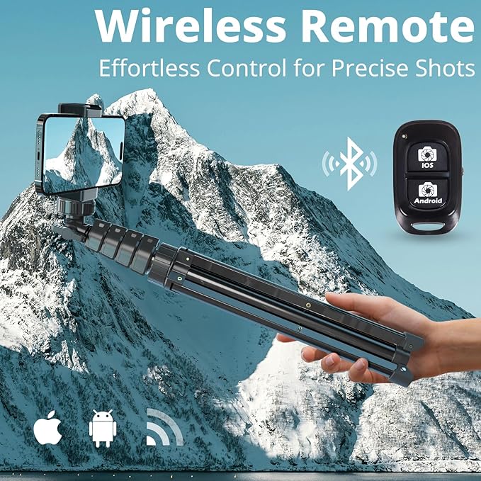 UBeesize 67" Phone Tripod & Selfie Stick, Camera Tripods Stand - Image 4