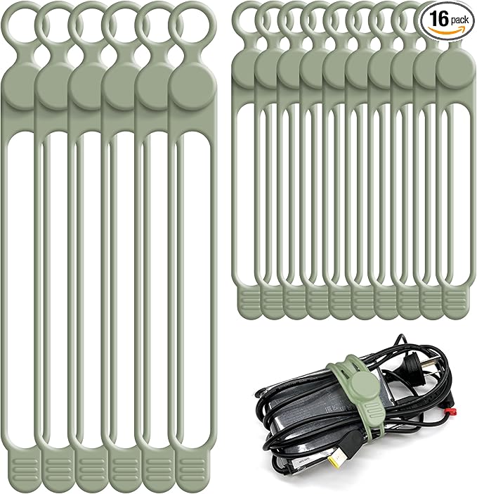 Nearockle Silicone Cable Ties Cord Organizer by ELECTRONICSORGANIZATION