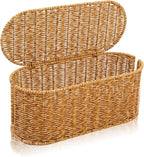 Cable Management Box, Handmade Rattan Cable Organizer, 2 Open Slots Cords Hider - Image 8