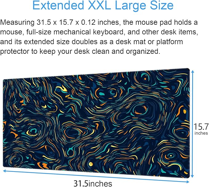 Abstract Starry Sky Swirl Gaming Desk Mat - Image 2