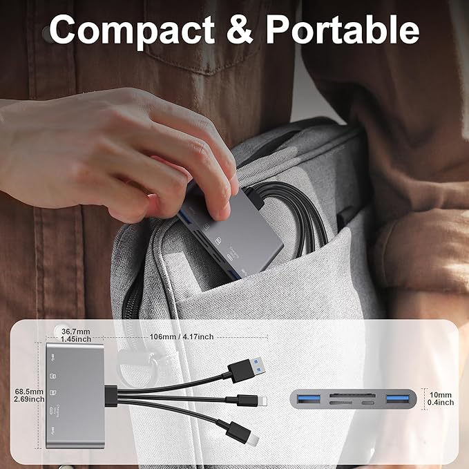 5-in-1 SD Card Reader, High-Speed USB 3.0 Adapter - Image 6