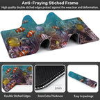 Vibrant Underwater World Desk Mat, Large Tropical Fishes on Coral Reefs Gaming - Image 3