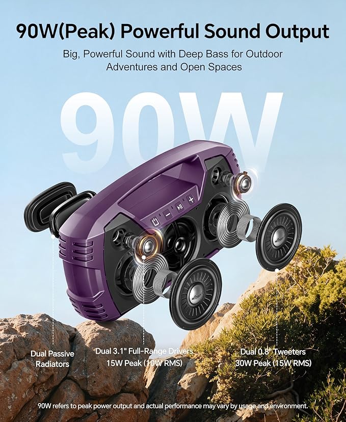 IPX7 Waterproof Outdoor Bluetooth Speaker, 32H Playtime, Floating Design - Image 2