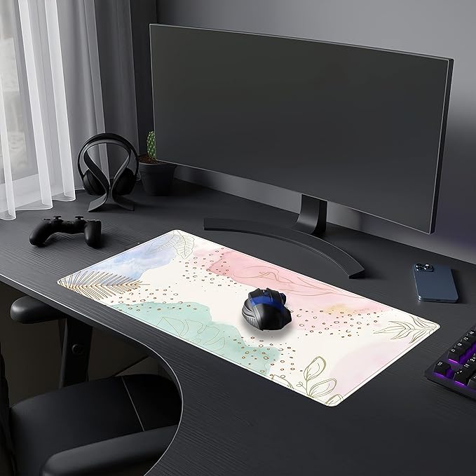 Boho Pastel Painting Mouse Pads, Abstract Mousepad XXL, Extended Mouse Pad - Image 5