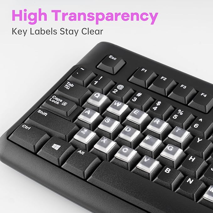 Tomorotec 80PCS Clear Silicone Raised Keyboard Key Cover Stickers - Image 2