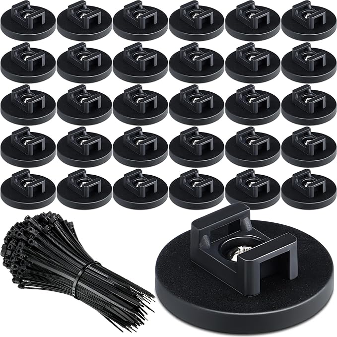 Yookeer 230 Pieces Magnetic Zip Tie Mount Multipurpose Cable Holder Magnets by Yookeer