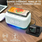 Alarm Clock Speaker Wireless Charger, Digital Alarm Clocks Bedrooms Bluetooth - Image 5