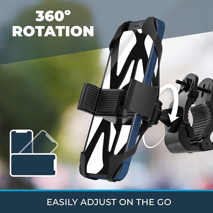 Roam Universal Black Net Bike Phone Mount Holder, 360° Rotation Hands Free Cell - Image 6