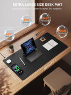 TopMade Mouse Pad with 15W Wireless Charging, XXL Large Leather Desk Mat - Image 4