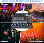 Mixers Audio 9 Channel Mixer, Dj Mixer Board Mixer Audio Bluetooth MP3 Mixer - Image 7