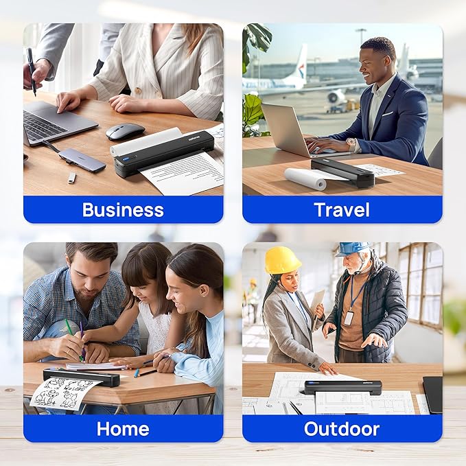 POLONO Portable Printer, D810 Inkless Bluetooth Thermal Printer Wireless - Image 9