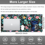 Mouse Pad, Large Colorful Flowers and Plants Desk Mat, Extended Non-Slip Gaming - Image 2