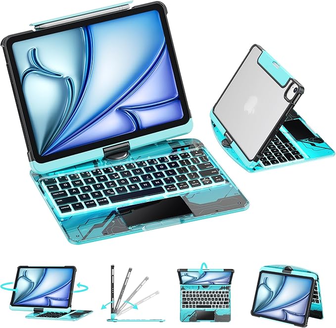 GUSGU Transparent Case with Wireless Keyboard by GUSGU