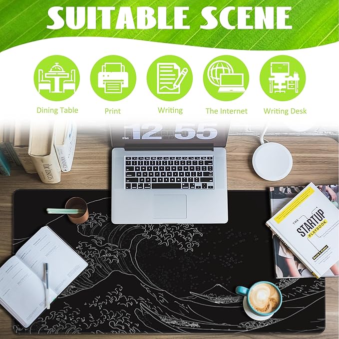 Desk Mat, Extended Big Computer Keyboard Mouse Pad - Image 3