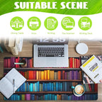 Large Gaming Mouse Pad for Desk, Bookshelves Full of Books Desk Mat, Colorful - Image 3