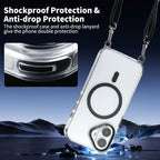 for iPhone 16 Case with 62.99 inch Lanyard, Classic Clear&Black Magnetic Phone - Image 4