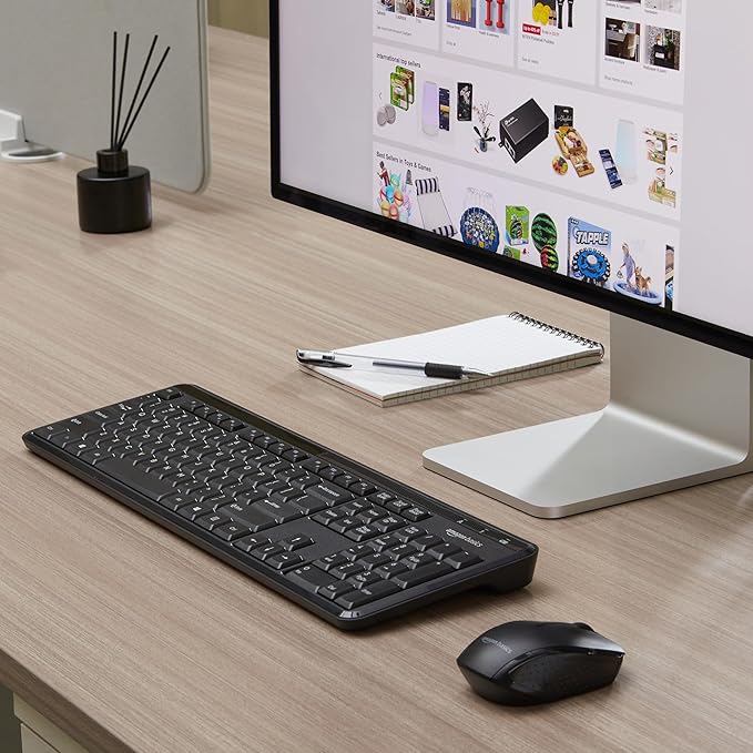 Amazon Basics 2.4GHz Wireless Keyboard and Mouse Combo, Quiet and Compact US - Image 7