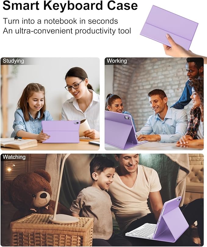 D DINGRICH Keyboard Case for iPad 10th Generation, Rechargeable Detachable - Image 7