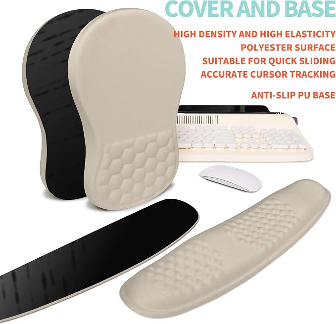 2-in-1 Ergonomic Set, Wave Rise Keyboard Wrist Rest and Massage Bulge Slope - Image 6
