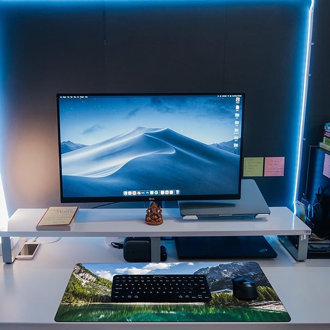 Desk Mat, Lake Mountain Landscape Desk Pad, The Alps Large Gaming Mouse Pad - Image 6