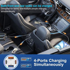 65W Car Phone Charger USB C, 5 Pack 4-Port Cigarette Lighter Adapter, 12V USB C - Image 4