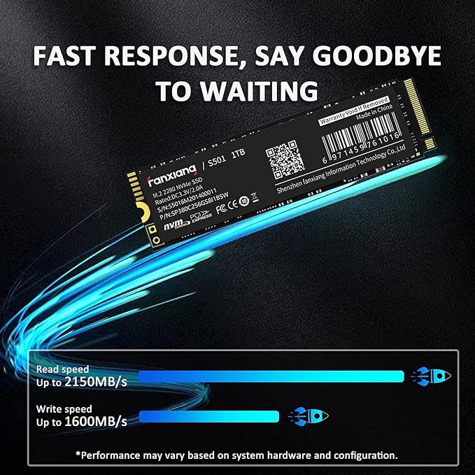 S501 1TB NVMe SSD 3D NAND 1.3 PCIe Gen3x4 M.2 2280 Internal Solid State Drive - Image 6