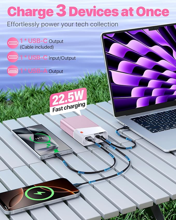 Portable Charger 20000mAh, 22.5W PD 3.0+QC 4.0 Super Fast Charging Power Bank - Image 3