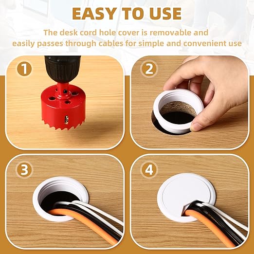 Desk Grommet 2 Inch 10 Pieces, Desk Hole Cover - Image 4