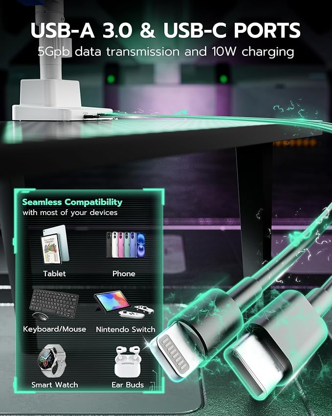 ARES WING Dual Monitor Mount, Adjustable Stacked Monitor Stand - Image 6