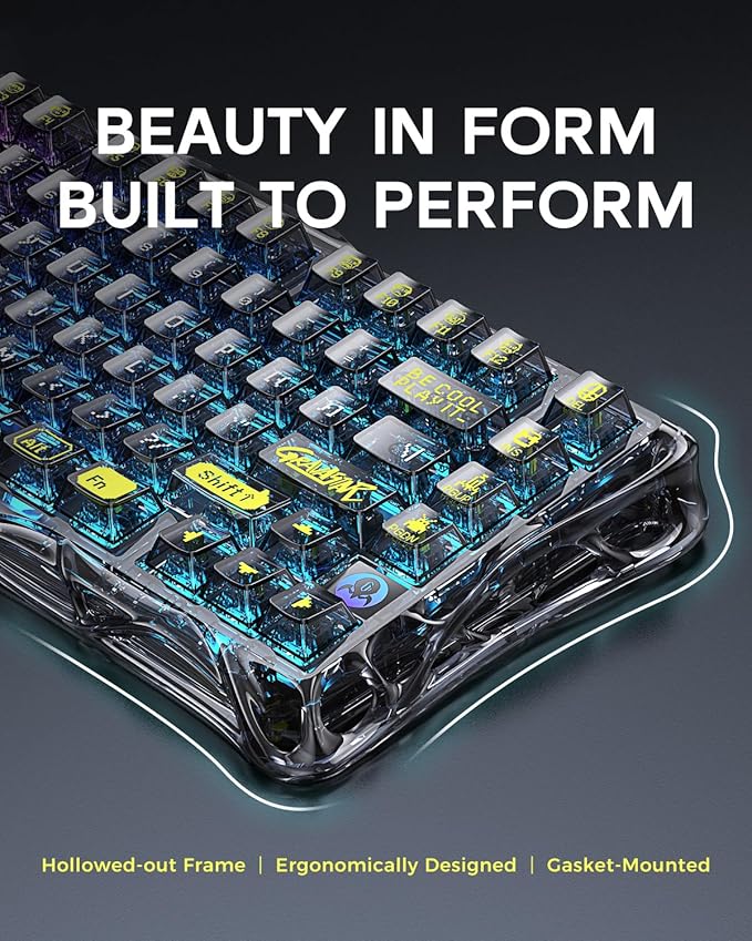 GravaStar Mercury K1 Lite 75% Gaming Keyboard, 2.4GHz/BT/Wired Tri-Mode - Image 3