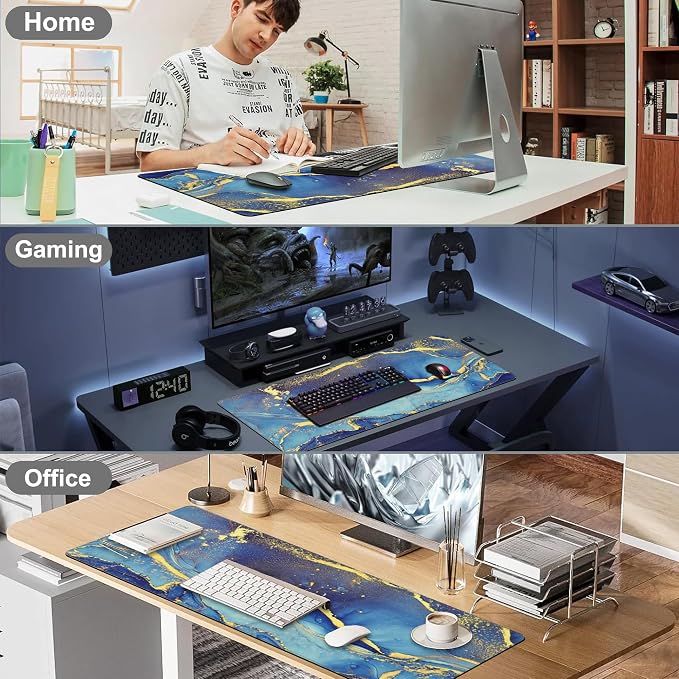Mouse Pad, Large Alcohol Ink Art Desk Mat, Extended Non-Slip Gaming Keyboard - Image 7