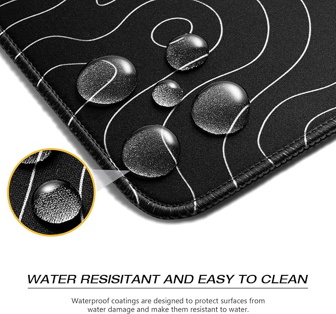 XVX Black and White Topographic Mousepad, XXLarge Gaming Mouse Pad - Image 4
