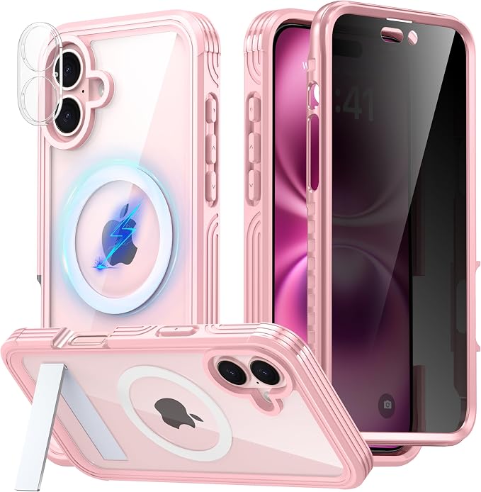 Magnetic & Stand for iPhone 16 Plus Case Built-in Privacy Screen Protector by Unknown