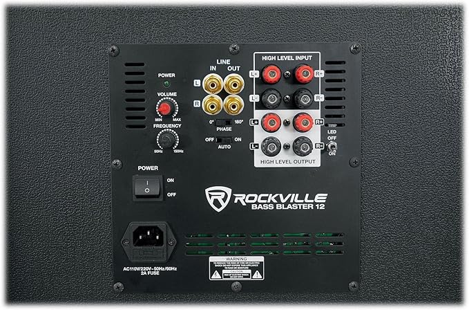Rockville BASS Blaster 12 800W Powered Home Audio Subwoofer, Adjustable - Image 6