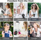 Portable Handheld Fan, 5000mAh Rechargeable Battery, Max 15H Cooling, 4 Speeds - Image 7