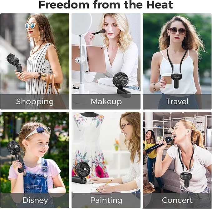 Portable Handheld Fan, 5000mAh Rechargeable Battery, Max 15H Cooling, 4 Speeds - Image 7