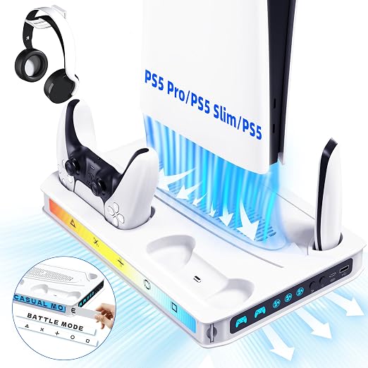 ZYTHRONE PS5/Pro/Slim Stand for Disc & Digital Console, PS5 Cooling Station by ZYTHRONE