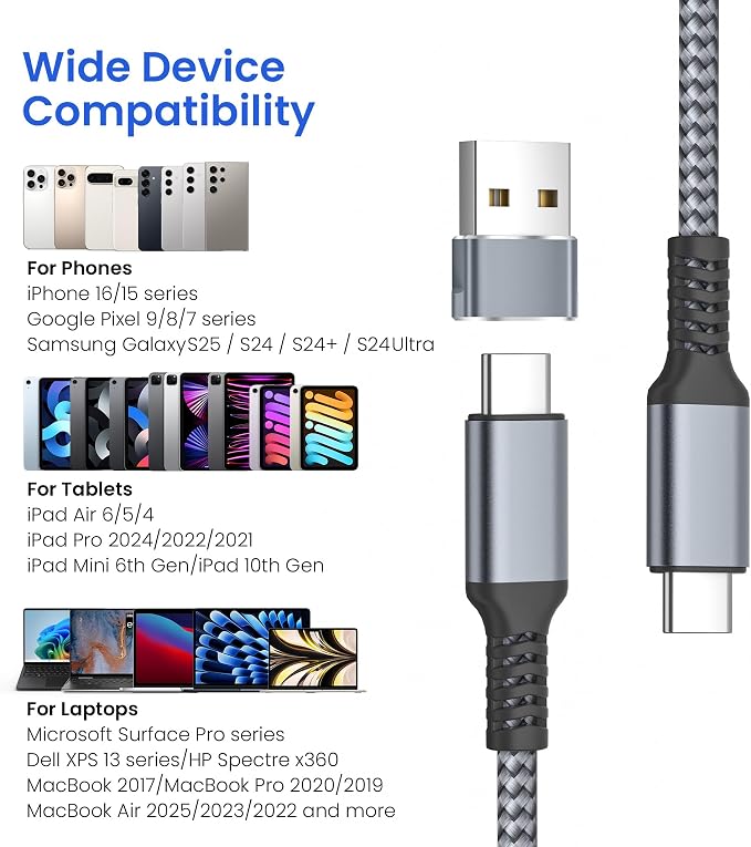 Elebase USB Type C to C 100W Cable 10FT - Image 7