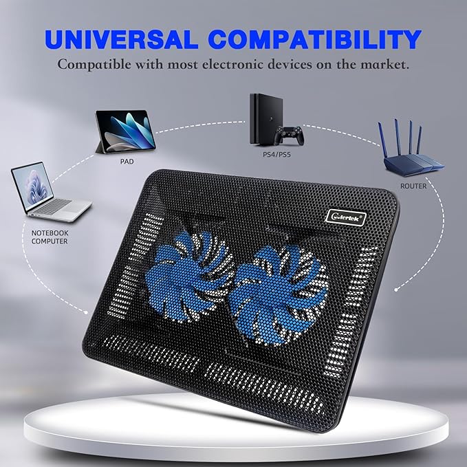 Laptop Cooling Pad, Coolertek Portable Slim Quiet Laptop Notebook Cooler - Image 7