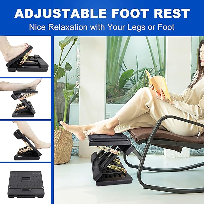 Adjustable Foot Rest and Footstool Under Desk, Ergonomic Leg Rest - Image 2