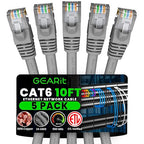 GEARit Cat 6 Ethernet Cable Cat6 Network Patch, Snagless Cord, Internet by GEARit
