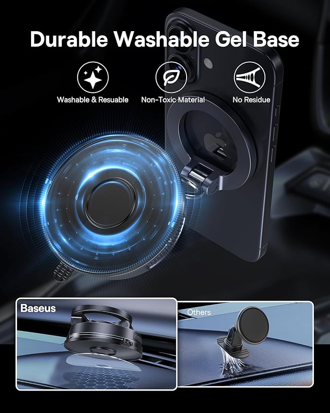 Baseus for Magsafe Car Mount, Vacuum 119LBS Magnetic Suction Cup Phone Holder - Image 5
