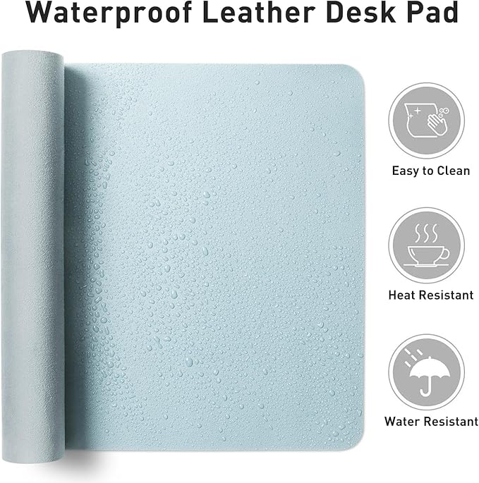 Aothia Leather Desk Pad Protector, Mouse Pad, Office Desk Mat, Non-Slip PU - Image 6
