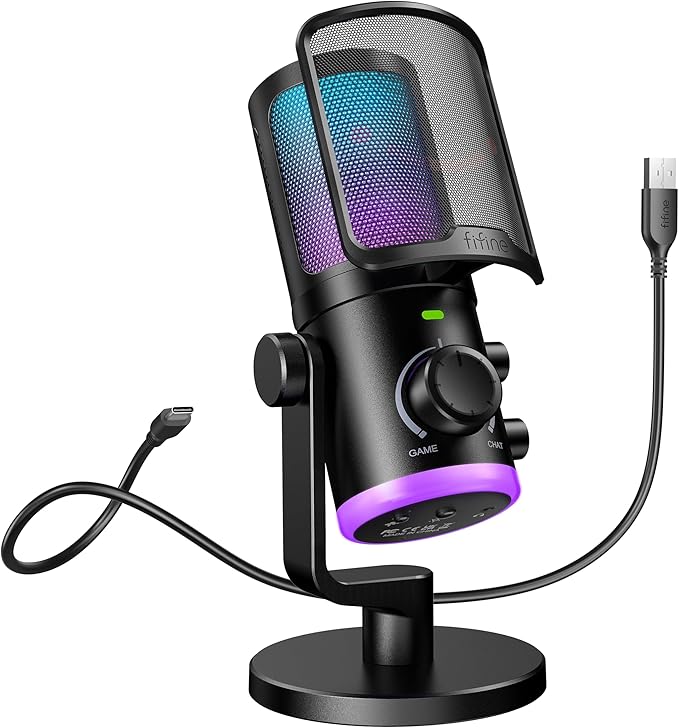 FIFINE Gaming PC Microphone, USB Streaming Microphone by FIFINE