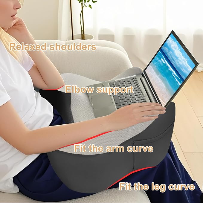 XWZO Lap Desk for Laptop with Cushion, Arm Rest Gaming and Reading - Image 3